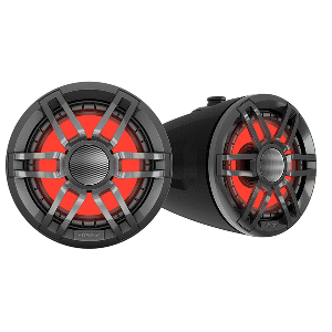 Fusion XS Series - 6.5" Marine Wake Tower Speakers with RGB - Grey