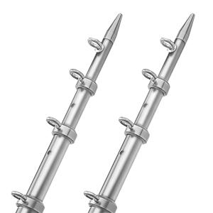 TACO 18' Telescopic Outrigger Poles HD 1-1/2", Silver/Silver (Pair)