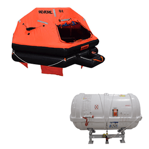 Revere 16 Person A-Pack, USCG/SOLAS Approved Round Container Liferaft with Cradle