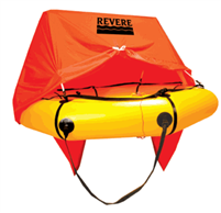 Revere Coastal Compact 4 Person Life Raft with Canopy, Valise Bag