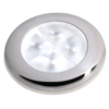 Hella Marine Slim Line LED 'Enhanced Brightness' Round Courtesy Lamp - White LED - Stainless Steel Bezel - 12V