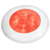 Hella Marine Red LED Round Courtesy Lamp - White Bezel - 24V