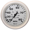 Faria Dress White Series Speedometer, 80 MPH 33113