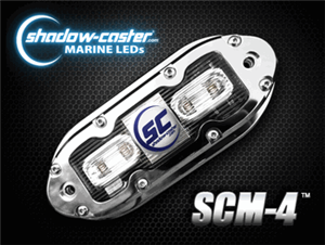 Shadow-Caster SCM-4 LED Underwater Light, Stainless Steel, Aqua Green