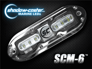 Shadow-Caster SCM-6 LED Underwater Light with 20' Cable, Stainless Steel Housing, Ultra Blue