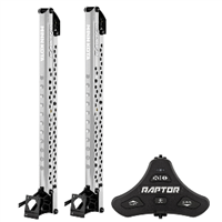 Minn Kota Raptor Bundle Pair - 8' Silver Shallow Water Anchors with Active Anchoring & Footswitch Included