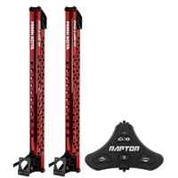 Minn Kota Raptor Bundle Pair - 8' Red Shallow Water Anchors with Active Anchoring & Footswitch Included