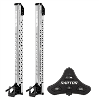 Minn Kota Raptor Bundle Pair - 8' Silver Shallow Water Anchors with Footswitch