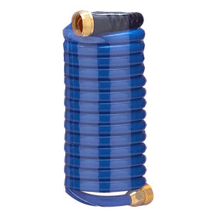 HoseCoil 15' Blue Self Coiling Hose with Flex Relief