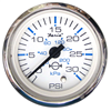 Faria Chesapeake White Stainless Steel 2" Water Pressure Gauge Kit, 30 PSI 13812