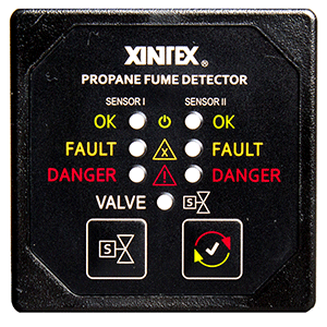 Xintex Propane Fume Detector & Alarm with 2 Plastic Sensors & Solenoid Valve