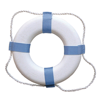 Taylor Made Decorative Ring Buoy, 20", White/Blue, Not USCG Approved
