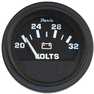 Faria 2" Heavy-Duty Voltmeter (14-32 VDC) - Black 23008