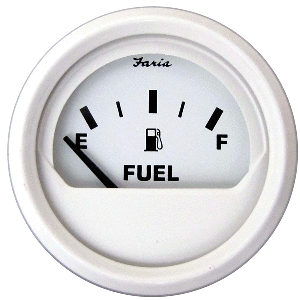 Faria 2" Fuel Level Gauge (E-1/2-F) - White 13117 