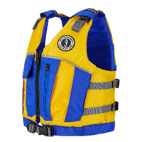 Mustang Youth Reflex Foam Vest - Yellow/Royal Blue - 55-88lbs, MV7030-220-0-216