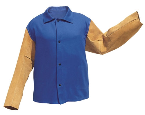 Flame Retardant Cotton Jacket/with Leather Sleeves #Till-9230