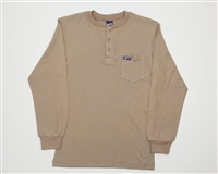 6.25oz Khaki Henley Fire Resistant T-Shirt #FRT-HEN-KHA