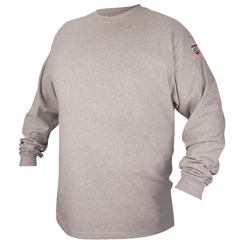 FTL6-GRY Flame-Resistant Cotton Long-Sleeve T-Shirt, Gray