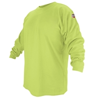 FTL6-LIM Flame-Resistant Cotton Long-Sleeve T-Shirt, Safety Lime