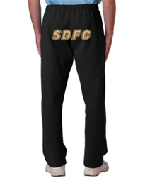 Open-Bottom Sweatpants with Design on Back