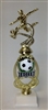 Assembled Soccer Trophy Male 12 inches with White Base