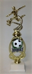 Assembled Soccer Trophy Male 12 inches with White Base