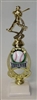 Assembled Baseball Trophy Male 12 inches with White Base