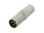 NEUTRIK NA3MMAdapter - 3 pin male XLR to 3 pin male XLR - pre-wired