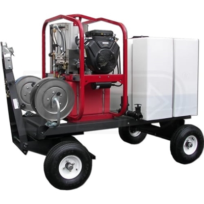 Hot2Go Tow-N-Stow Professional 4000 PSI (Gas - Hot Water) Pressure Washer Cart w/ Steam & Honda Engine