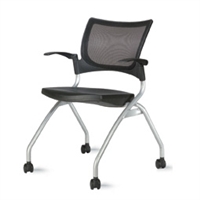 9to5 Seating - Bella Mesh/Mesh Back Nesting Chair with Casters - 1370
