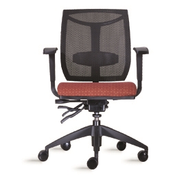 9to5 Seating - Brio Mid-Back Chair with Mesh Back & Fabric Upholstered Seat - 2060