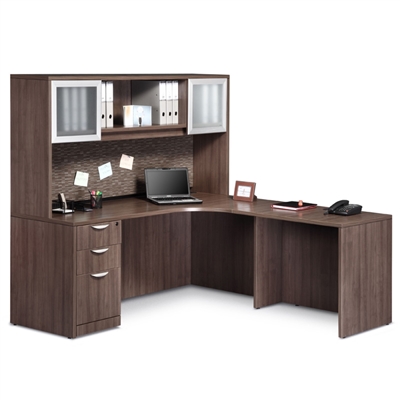 Pacific Coast Desk Classic Laminate Corner Unit with Hutch