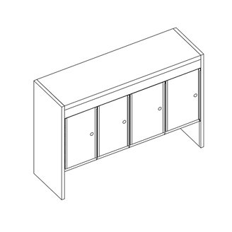 Mayline - Mailflow Systems - Sorter, Open Back with 9" Elevation with Plexiglas Doors