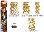 8 PC Human Hair Wavy Extensions