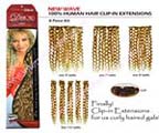 8 PC Human Hair Curly Extensions