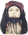 Johnny Depp, Bandana Style Wig, Beard & Beads- Pirates Of The Caribbean