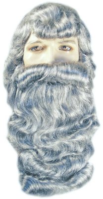 Deluxe Black Santa Wig and Beard Set