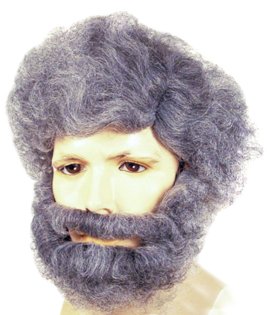 Gray Wig and Beard Set