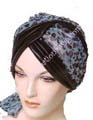 Black Organza Glitter Turban