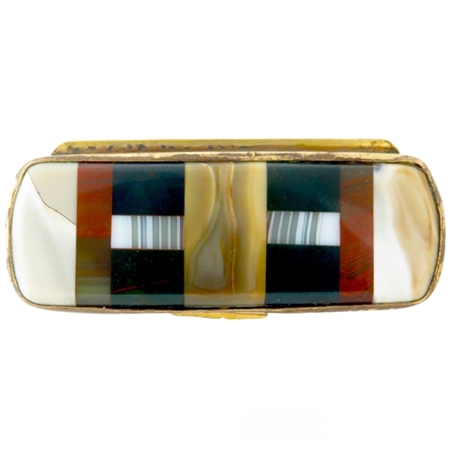 Beautiful Antique Victorian Agate Snuff Box