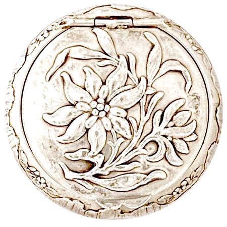 Art Nouveau French Patch Box with Stunning Embossed Edelweiss