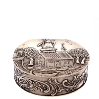 Beautifully-detailed Embossed Sterling Silver Patch Box