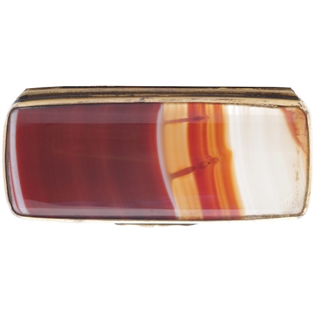 Beautiful Antique Victorian Agate Snuff Box