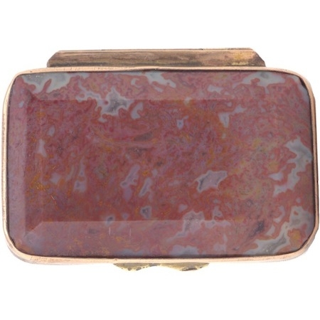 Beautiful Antique Victorian Agate Snuff Box