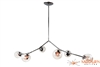 Branching Chandelier Stainless Steel Chandelier with Glass Globes