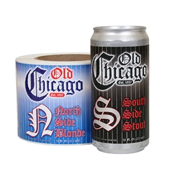 3.50 x 8.0 Custom-Printed Craft Beer Labels for 12 oz. Cans printed on White BOPP Film with Gloss Varnish
