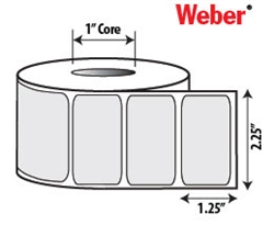 2.25" x 1.25" Direct Thermal Labels - 1" Cores