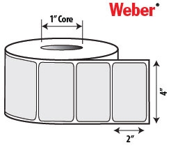 4" x 2" Direct Thermal Labels - 1" Cores