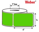 Green Zebra 4" x 6" Direct Thermal Labels - 1" Cores