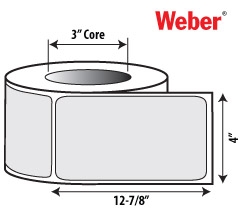 4" x 12-7/8" Thermal Transfer Labels for Label Printer-Applicators